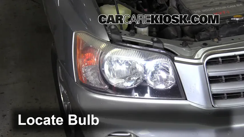 2001 Toyota Highlander 3.0L V6 Lights Highbeam (replace bulb)